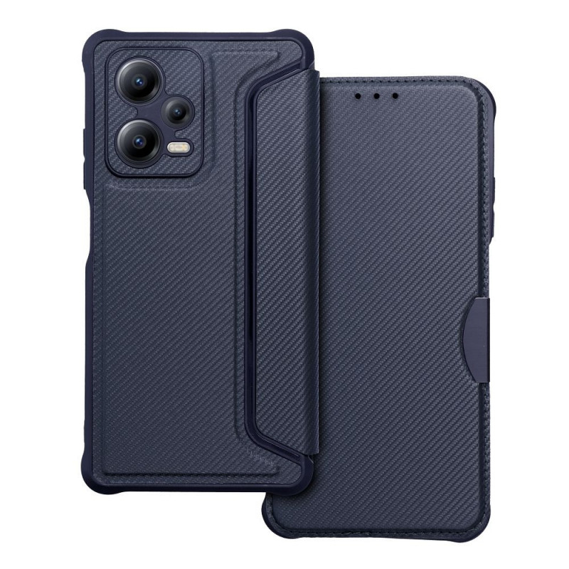 XIAOMI Redmi Note 12 Pro Plus 5G Book Handytaschen Razor Book Kohlenstoff-Faser, Kohlenstoffmuster  Blau