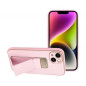 Apple iPhone 14 Hülle LEATHER Case Kickstand Rosa