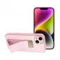 Apple iPhone 14 Hülle LEATHER Case Kickstand Rosa