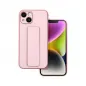 Apple iPhone 14 Hülle LEATHER Case Kickstand Rosa