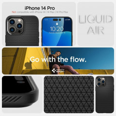 Apple iPhone 14 Pro Hülle Spigen  Liquid Air Matt Schwarz