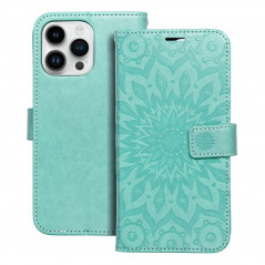 Apple iPhone 14 Pro Max Book Handytaschen MEZZO Book Mandala  Grün