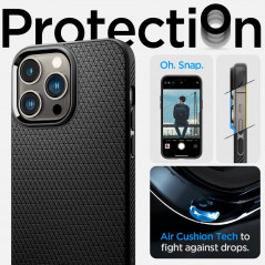 Apple iPhone 14 Pro Max Hülle Spigen  Liquid Air Matt Schwarz