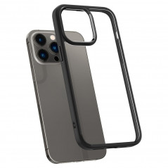 Apple iPhone 14 Pro Hülle Spigen Ultra Hybrid Kristallklar  Matt Schwarz