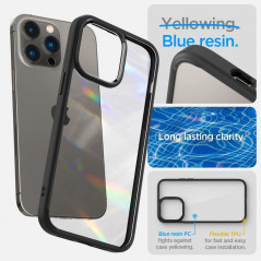 Apple iPhone 14 Pro Hülle Spigen Ultra Hybrid Kristallklar  Matt Schwarz