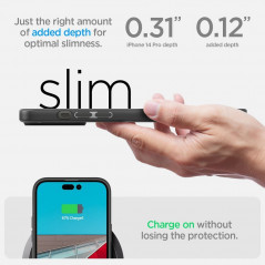 Apple iPhone 14 Pro Hülle Spigen Ultra Hybrid Kristallklar  Matt Schwarz