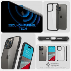 Apple iPhone 14 Pro Hülle Spigen Ultra Hybrid Kristallklar  Matt Schwarz