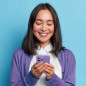 Samsung Galaxy A12 Hülle Roar Luna Monochromatische, Stilvoll, Ein ästhetisches Accessoire  Lila (Violet)
