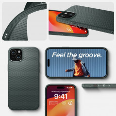 Apple iPhone 15 Hülle Spigen  Liquid Air Abgrundgrün
