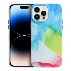 Apple iPhone 15 Pro Max Hülle Leather Mag Cover Elegant  MagSAFE  Farbspritzer