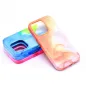 Apple iPhone 15 Plus Hülle Leather Mag Cover Elegant  MagSAFE  Orange Spritzer