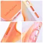 Apple iPhone 15 Plus Hülle Leather Mag Cover Elegant  MagSAFE  Orange Spritzer