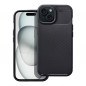 Apple iPhone 15 Hülle Carbon premium Elegant  Schwarz