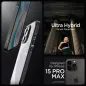 Apple iPhone 15 Pro Max Hülle Spigen Ultra Hybrid Kristallklar  Matt Schwarz