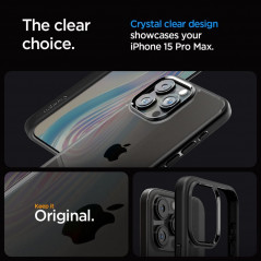 Apple iPhone 15 Pro Max Hülle Spigen Ultra Hybrid Kristallklar  Matt Schwarz