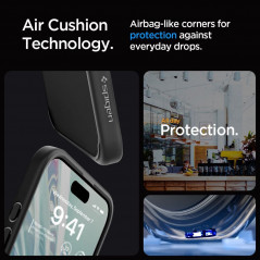 Apple iPhone 15 Pro Max Hülle Spigen Ultra Hybrid Kristallklar  Matt Schwarz