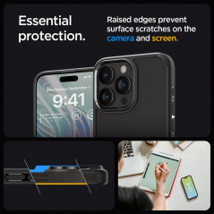 Apple iPhone 15 Pro Max Hülle Spigen Ultra Hybrid Kristallklar  Matt Schwarz
