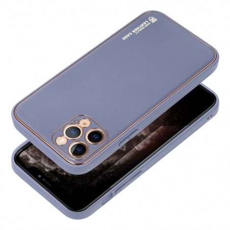 Apple iPhone 15 Pro Hülle Leather Blau