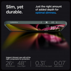 Apple iPhone 15 Pro Max Hülle Spigen  Liquid Air Abgrundgrün