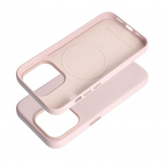 Apple iPhone 15 Pro Hülle Leather Mag Cover Elegant  MagSAFE  Sandrosa