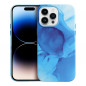 Apple iPhone 15 Pro Hülle Leather Mag Cover Elegant  MagSAFE  Blau Spritzer
