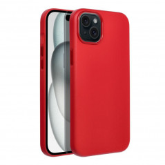 Apple iPhone 15 Plus Hülle Leather Mag Cover Elegant  MagSAFE  Rot