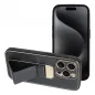 Apple iPhone 15 Pro Hülle LEATHER Case Kickstand Schwarz