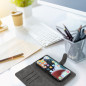Apple iPhone 12 Universaletui, Book Handytaschen COMMON book Elegant, Weiches Futter innen  Schwarz