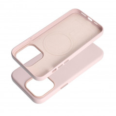 Apple iPhone 15 Pro Max Hülle Leather Mag Cover Elegant  MagSAFE  Sandrosa