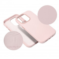 Apple iPhone 15 Pro Max Hülle Leather Mag Cover Elegant  MagSAFE  Sandrosa