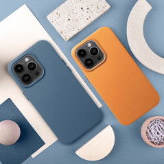 Apple iPhone 15 Pro Hülle Leather Mag Cover Elegant  MagSAFE  Orange