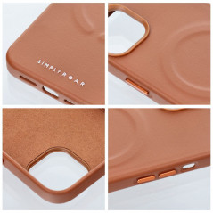 Apple iPhone 13 Hülle Roar Leather Mag Elegant  MagSAFE  Braun