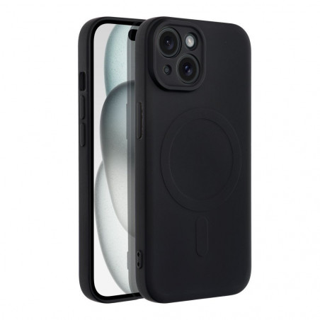 Apple iPhone 15 Hülle Silicone Mag Cover MagSAFE  Schwarz