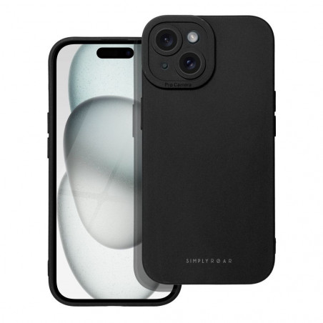 Apple iPhone 15 Hülle Roar Luna Monochromatische, Stilvoll, Ein ästhetisches Accessoire  Schwarz