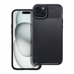 Apple iPhone 15 Hülle Carbon premium Elegant  Schwarz