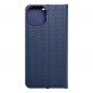 Apple iPhone 15 Book Handytaschen LUNA Book Carbon Kohlenstoff-Faser, Elegant  Blau