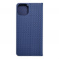 Apple iPhone 15 Plus Book Handytaschen LUNA Book Carbon Kohlenstoff-Faser, Elegant  Blau