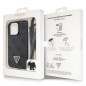 Apple iPhone 13 Pro Hülle Guess Metal Logo Starss Crossbody Elegant  Schwarz