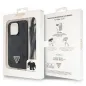 Apple iPhone 13 Pro Hülle Guess Metal Logo Starss Crossbody Elegant  Schwarz