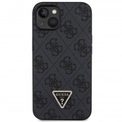 Apple iPhone 14 Hülle Guess Metal Logo Starss Crossbody Elegant  Schwarz