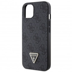 Apple iPhone 14 Hülle Guess Metal Logo Starss Crossbody Elegant  Schwarz