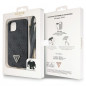 Apple iPhone 14 Hülle Guess Metal Logo Starss Crossbody Elegant  Schwarz