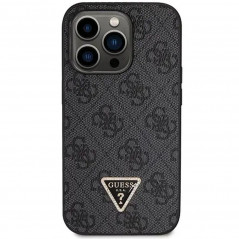 Apple iPhone 14 Pro Max Hülle Guess Metal Logo Starss Crossbody Elegant  Schwarz