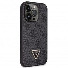 Apple iPhone 14 Pro Max Hülle Guess Metal Logo Starss Crossbody Elegant  Schwarz