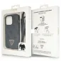 Apple iPhone 14 Pro Max Hülle Guess Metal Logo Starss Crossbody Elegant  Schwarz