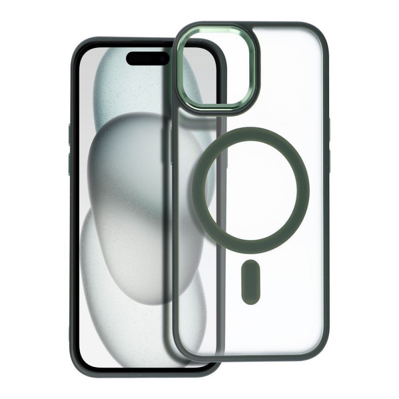 Apple iPhone 15 Hülle Matte Mag Cove MagSAFE  Grün