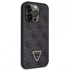 Apple iPhone 14 Pro Hülle Guess Metal Logo Starss Crossbody Elegant  Schwarz