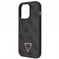 Apple iPhone 14 Pro Hülle Guess Metal Logo Starss Crossbody Elegant  Schwarz