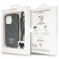 Apple iPhone 14 Pro Hülle Guess Metal Logo Starss Crossbody Elegant  Schwarz