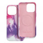 Apple iPhone 14 Pro Max Hülle Leather Mag Cover Elegant  MagSAFE  Lila Spritzer